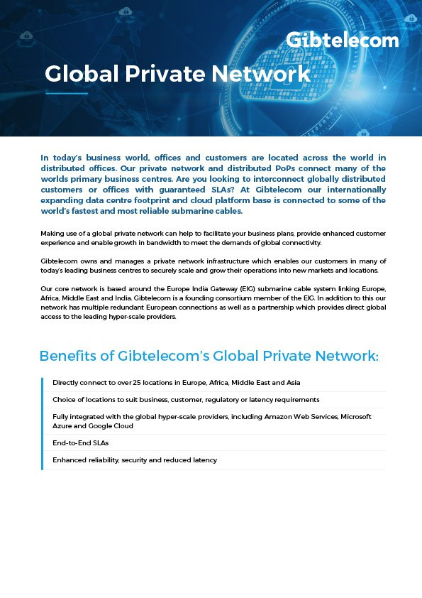 Global Private Network Data Sheet Image