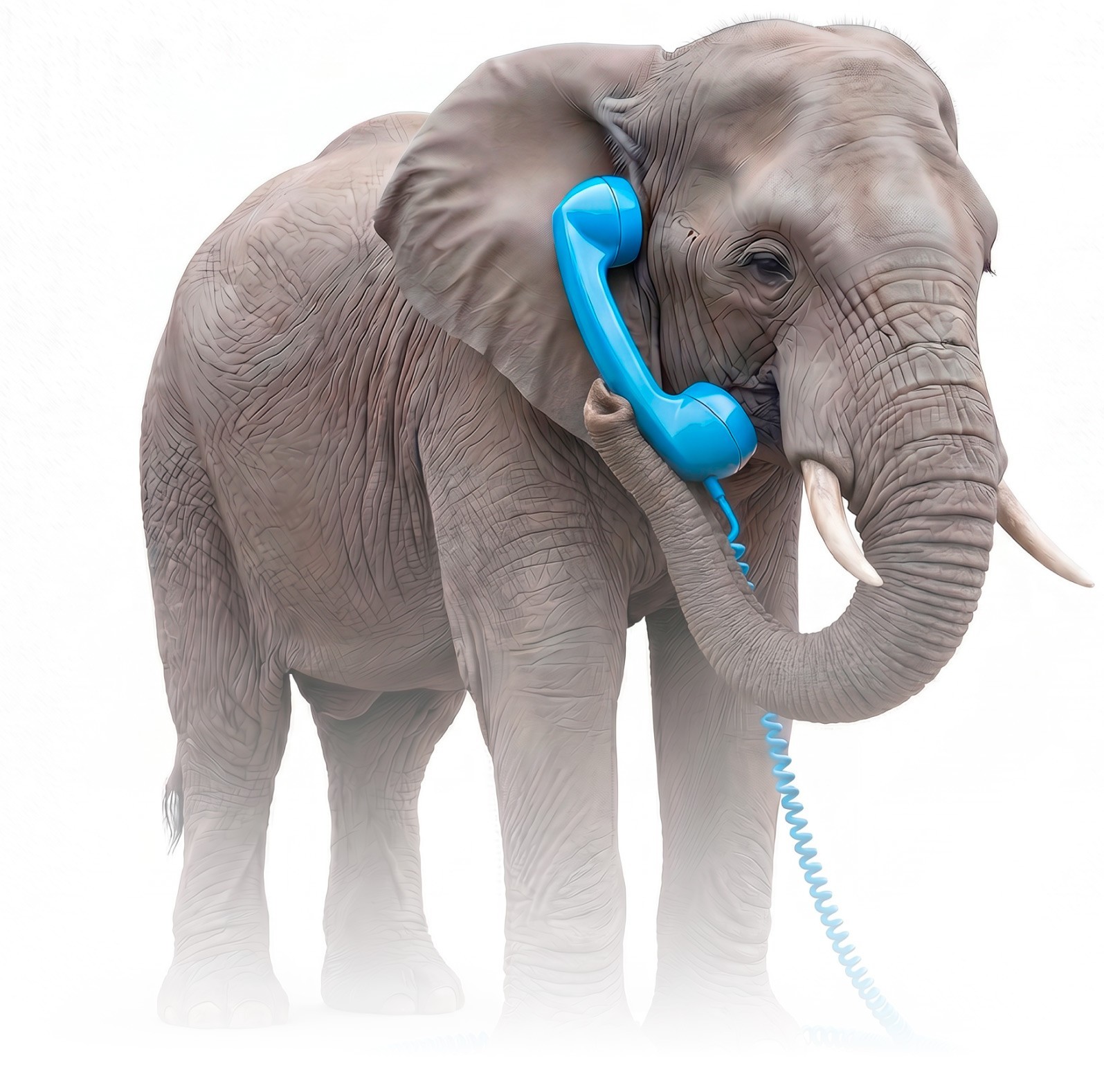 Image of an elephant with landline